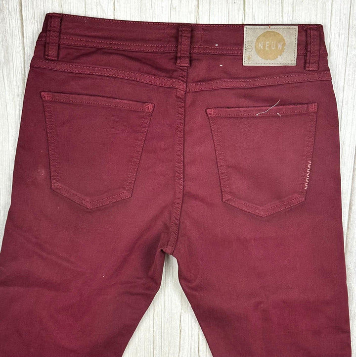 NEUW Mens 'IGGY Skinny' Burgundy Jeans - Size 30/32