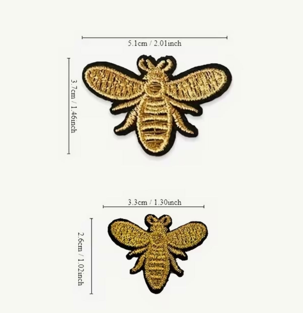 Golden Bee Pair- Embroidered Patch