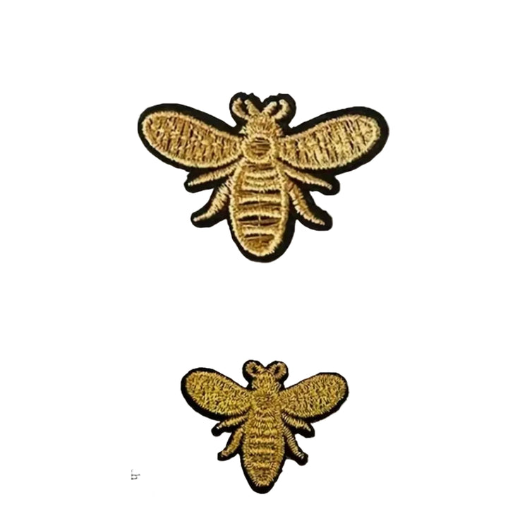Golden Embroidered Bees Iron On