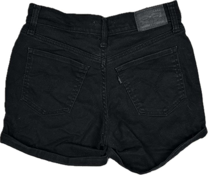 Levis Ladies Black Mid Length Shorts - Size 26 - Jean Pool