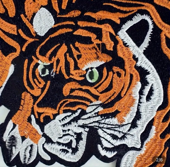 Tiger XL Jacket Patch -  Embroidered Iron On Patch