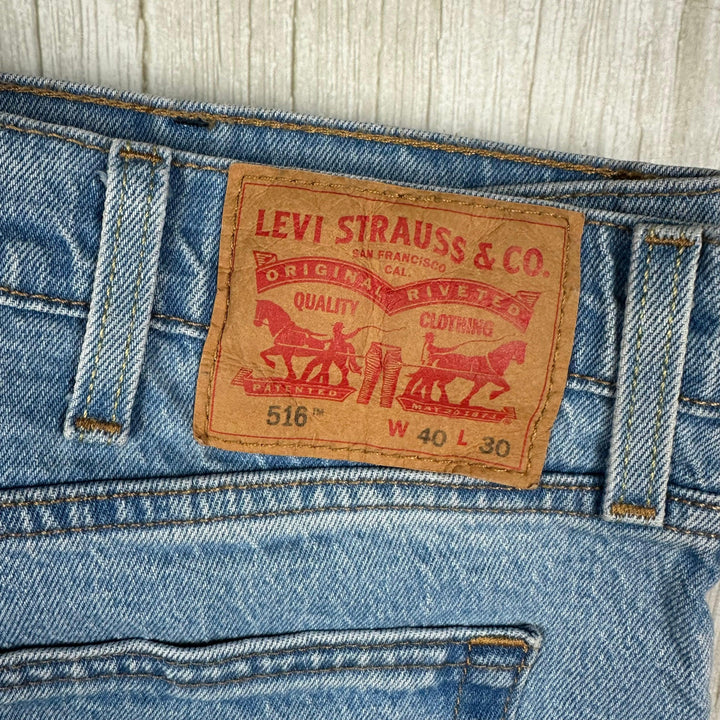 Levis 516 Straight Leg Denim Jeans - Size 40S
