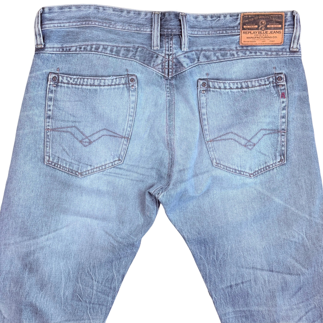 Replay Italy Mens 'Newdoc' Straight Fit Jeans- Size 36/34