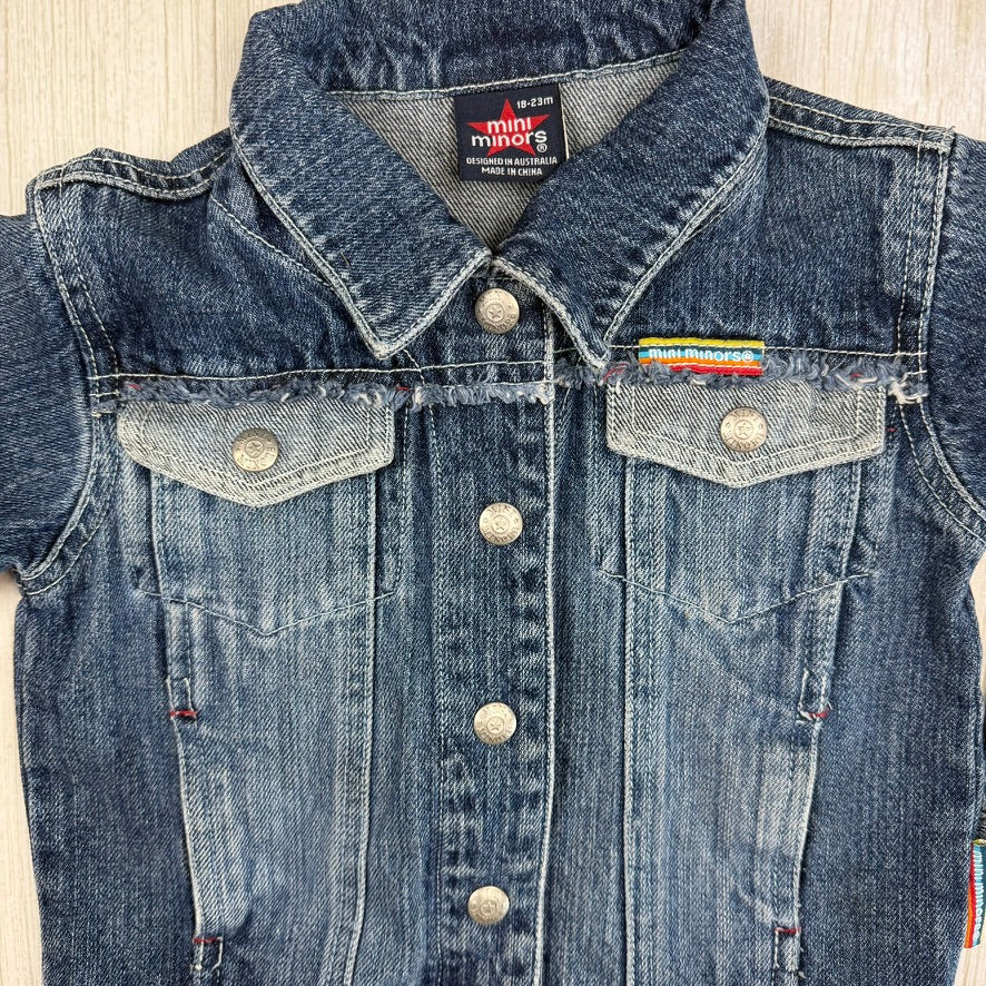 Toddlers Y2K Classic  Denim Jacket by Mini Minors - Size 18M