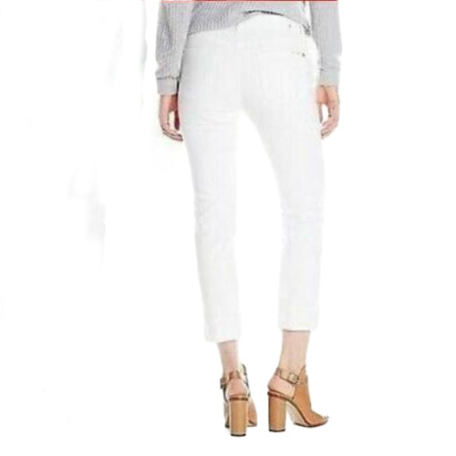 NEW- 7 for all Mankind 'Relaxed Skinny' Raw Hem White Jeans Size- 27