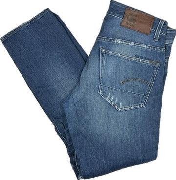 G Star Restored '3301 Tapered 3DR' Patch Look  Mens Jeans -Size 31/32