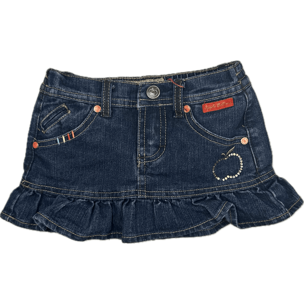 Apple Bottoms Y2K Girls Denim Frilled Skirt - Size 18M - Jean Pool