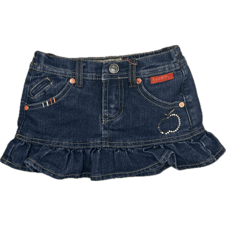 Apple Bottoms Y2K Girls Denim Frilled Skirt - Size 18M - Jean Pool