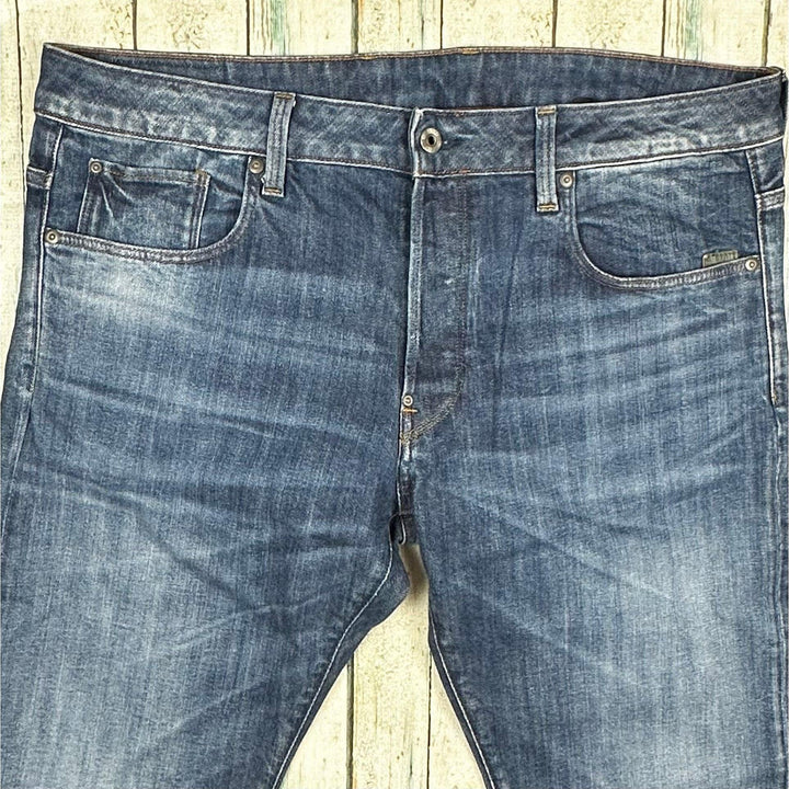 G Star RAW 'Attacc Straight' Distressed Jeans -Size 38/34 - Jean Pool