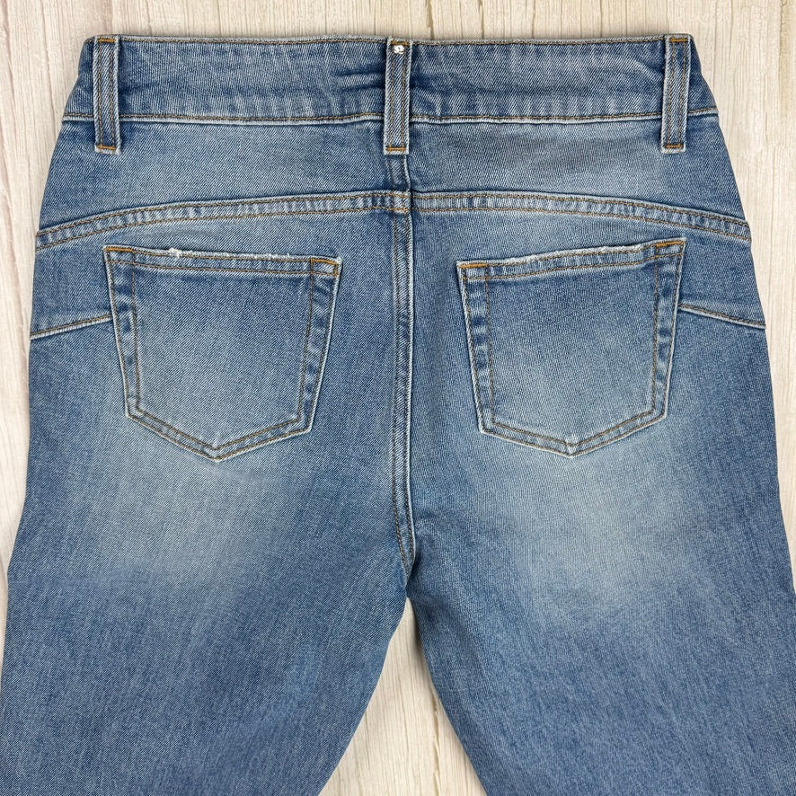 NEW- Liu-Jo Jeans Italian Ladies Slim Jewelled Hem Jeans - Size 29