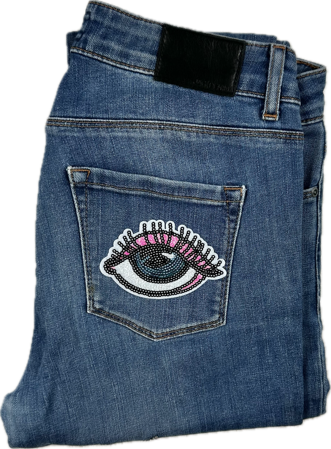 Reworked Jag 'Joey' Mid Rise- Embroidered Patches - Size 29