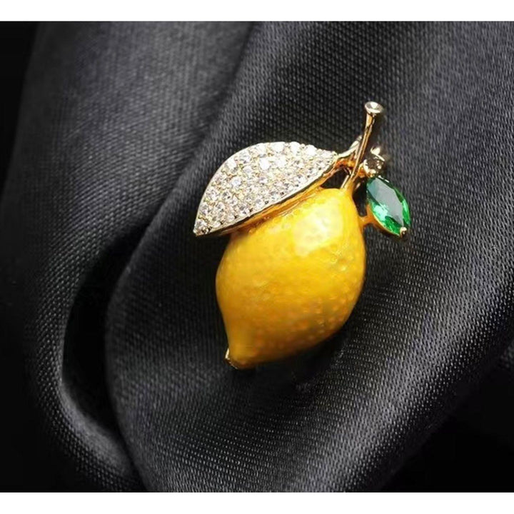 Lemon Jewelled & Enamel Brooch - Jean Pool