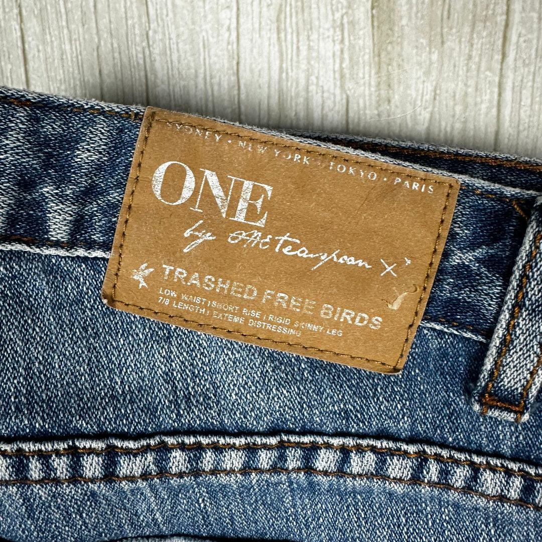 One Teaspoon "Trashed Free Birds" Low Waist Jeans  - Size 27"