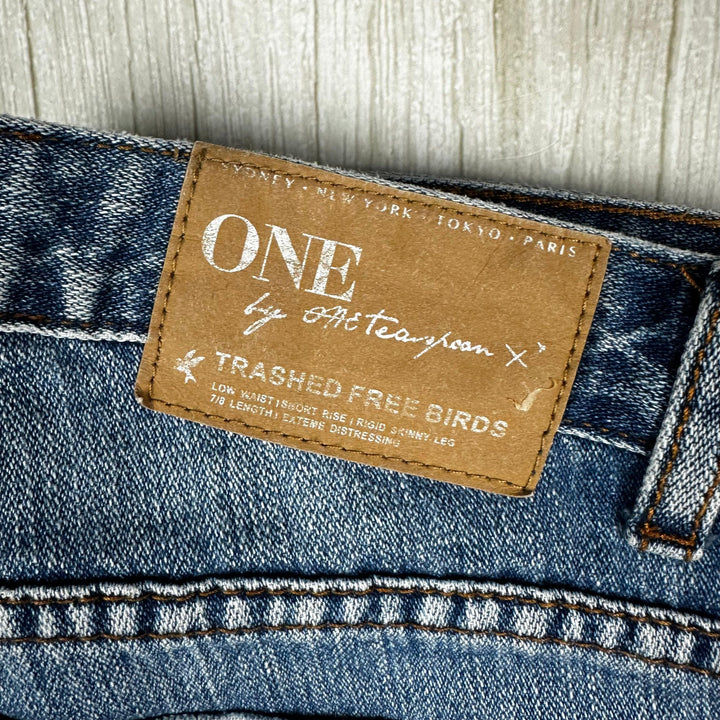 One Teaspoon "Trashed Free Birds" Low Waist Jeans  - Size 27"