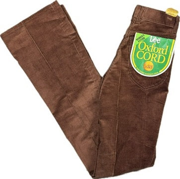 NWT-1970's Lee 'Oxford Cord' High Waist Ladies Deadstock Flares - Suit Size 6/7