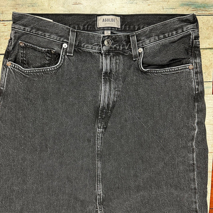 AGOLDE 'Leif Skirt' Vintage Wash Denim Maxi Skirt - Size 28