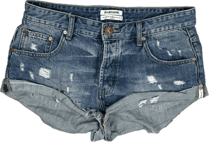 One Teaspoon 'Bandits' Distressed Denim Shorts  - Size 27"