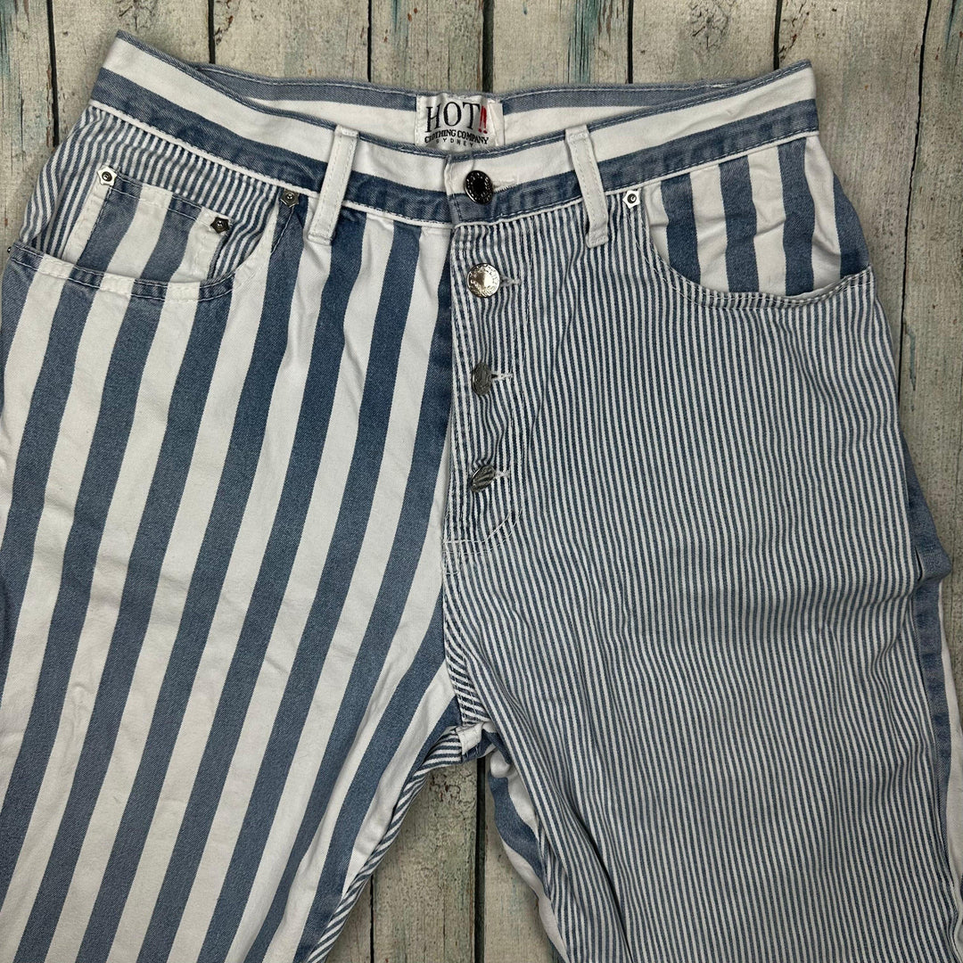 Australian Made Hot!!! Striped Vintage 90's Jeans- Size 10 - Jean Pool