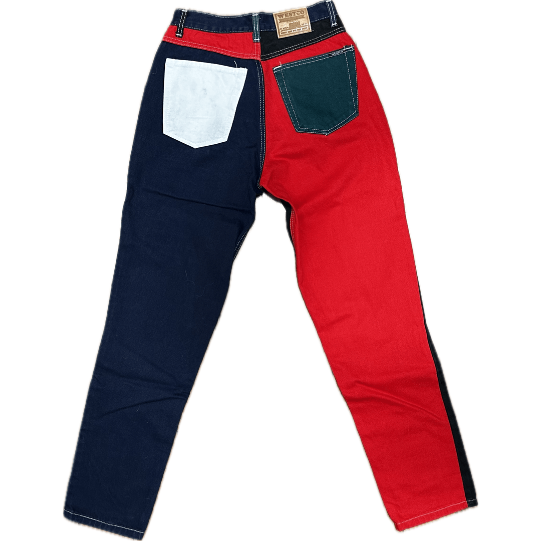 Vintage 90's Aussie Made Colourblock Westco Jeans- Suit Size 9/10 - Jean Pool