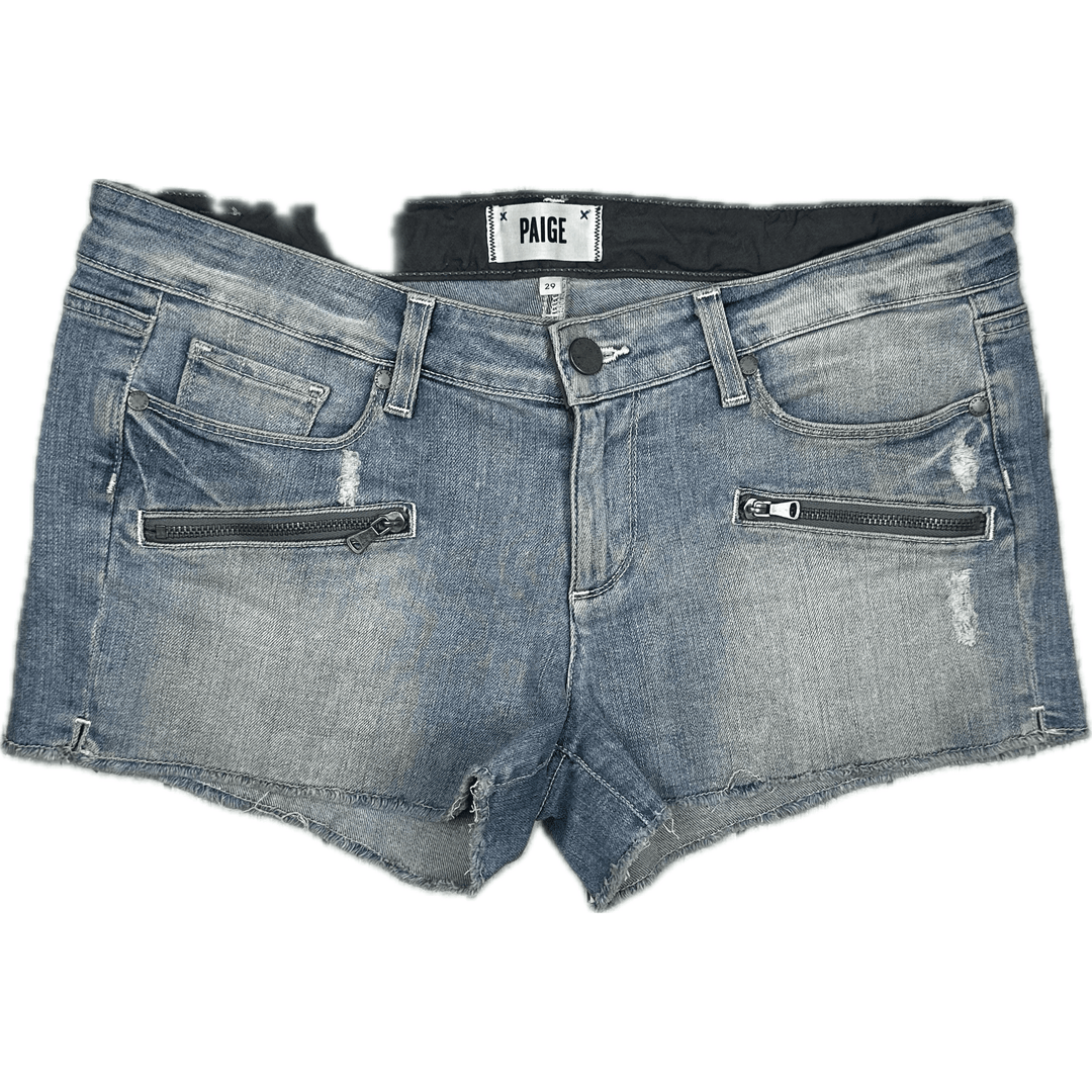 Paige Denim Ladies Shorts with Zips- Size 29 - Jean Pool