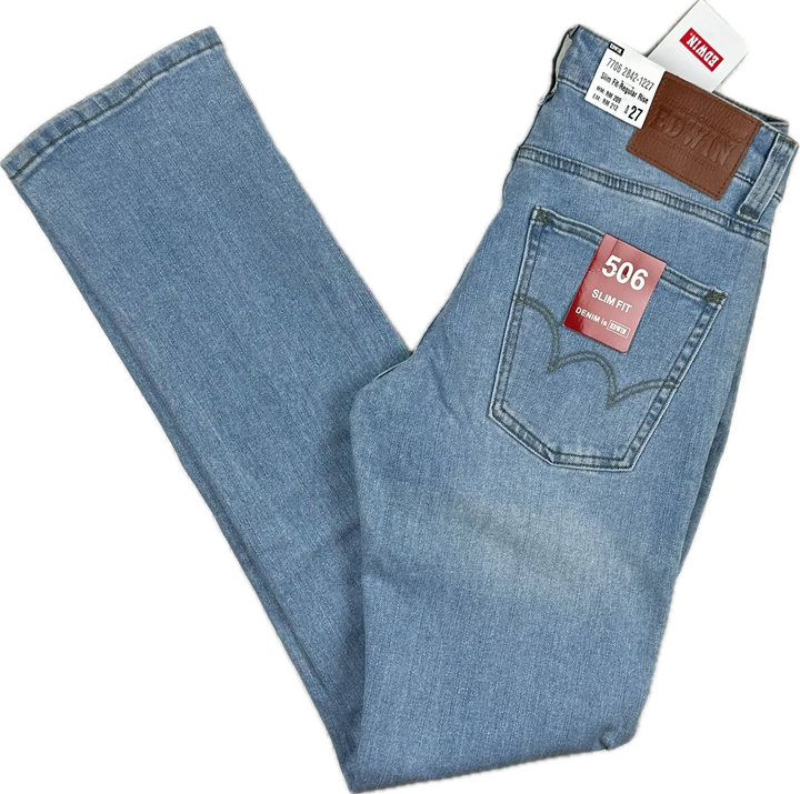 NWT-Edwin Stretch Denim-'506' Slim Fit Mens Jeans -Size 27/32