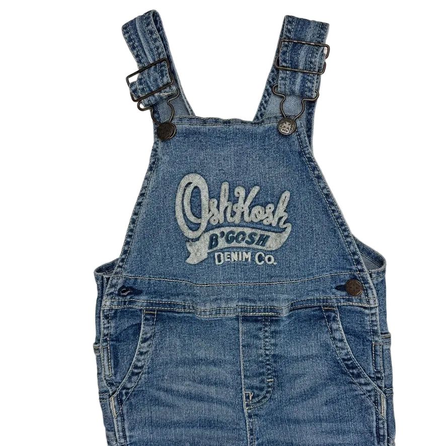 Osh Kosh Logo front Denim Toddler Overalls - Size 3T
