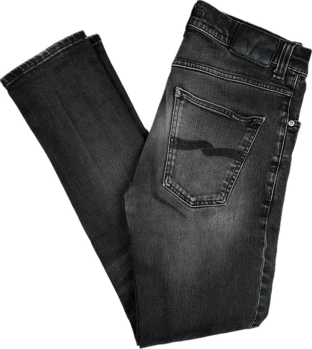 Nudie 'Lean Dean' Black Ridge Organic Cotton Jeans- Size 31/32 - Jean Pool