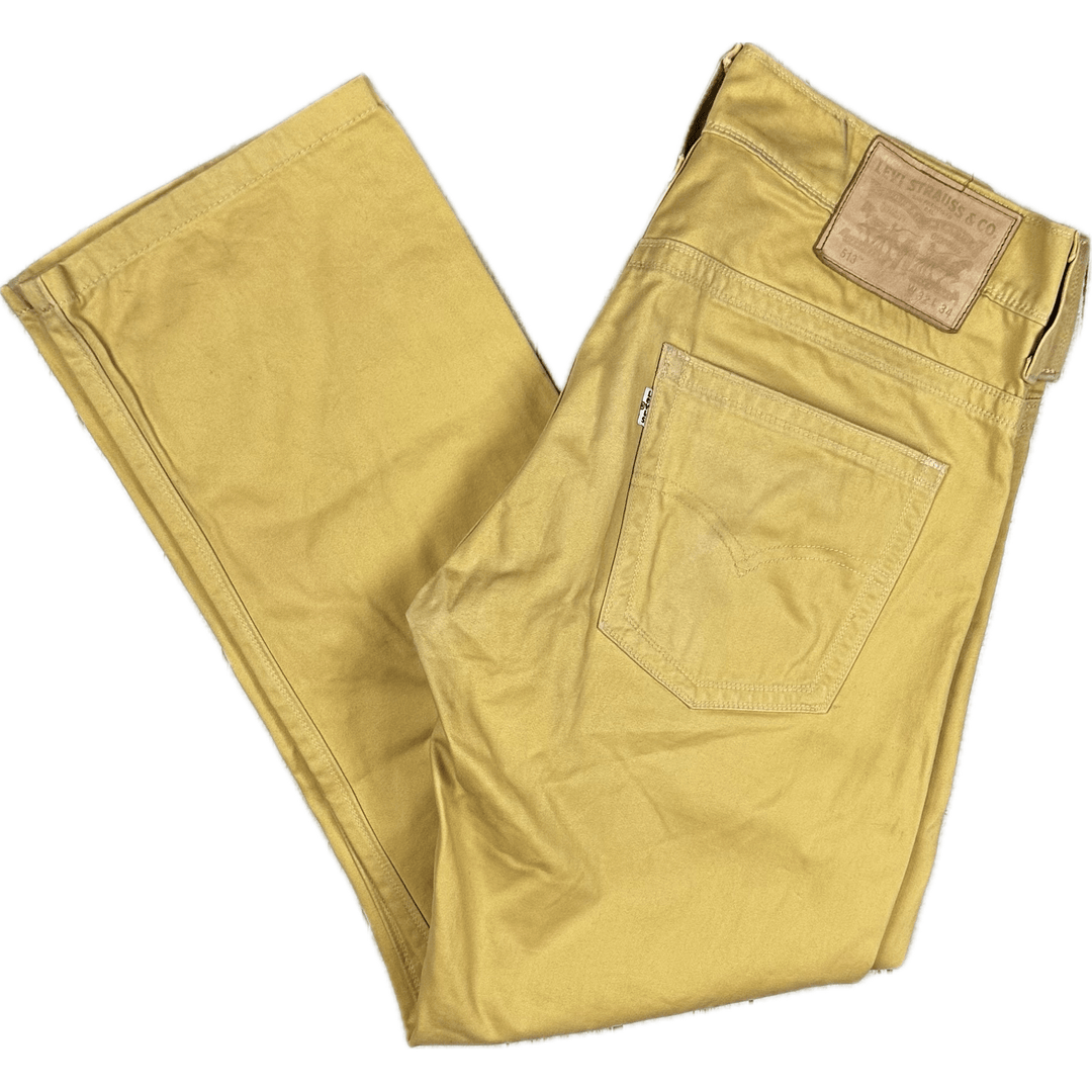 Levis Mustard Levis 513 Classic Jeans - Size 32S - Jean Pool