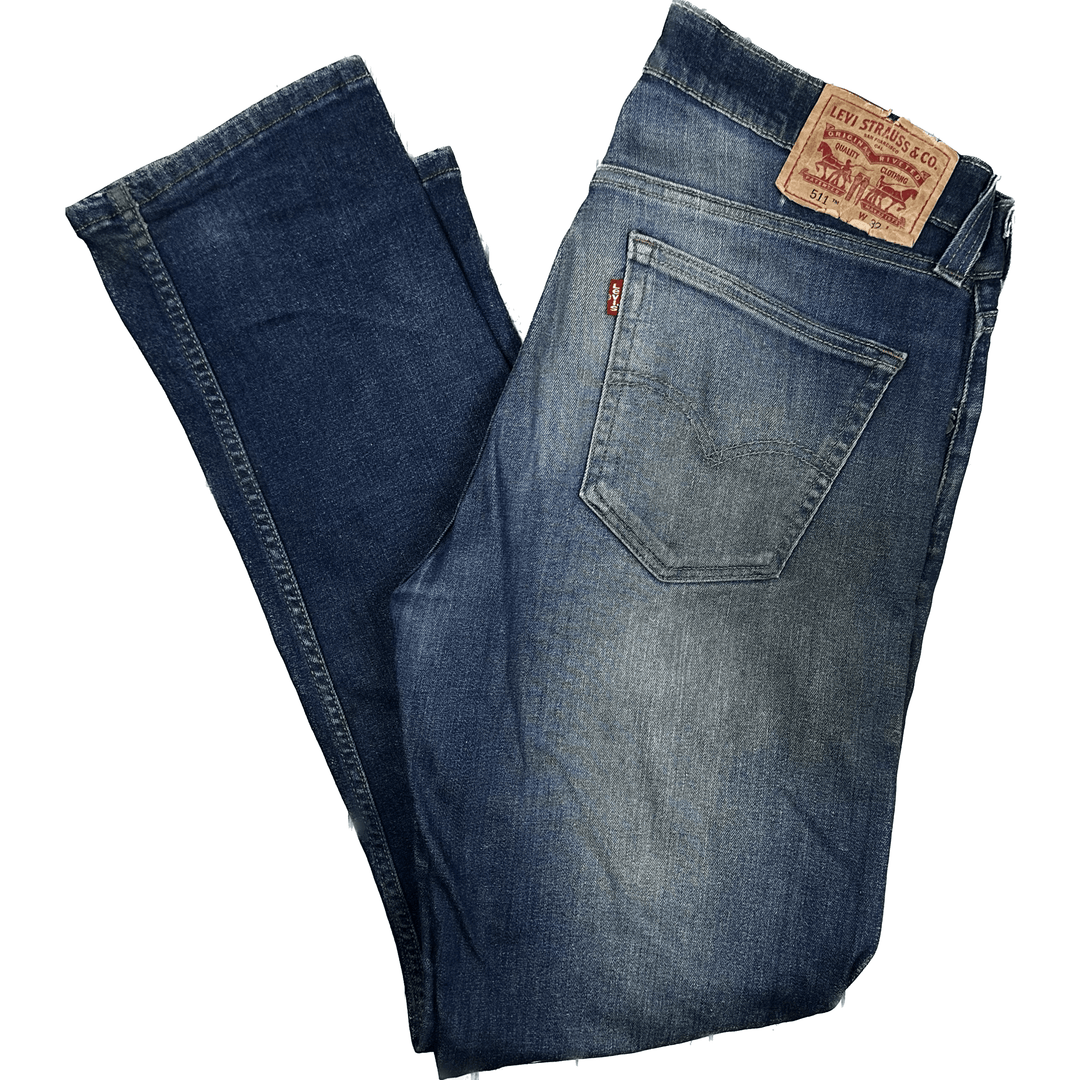 Levis Slim Straight 511 Men's Denim Jeans - Size 32/32 - Jean Pool