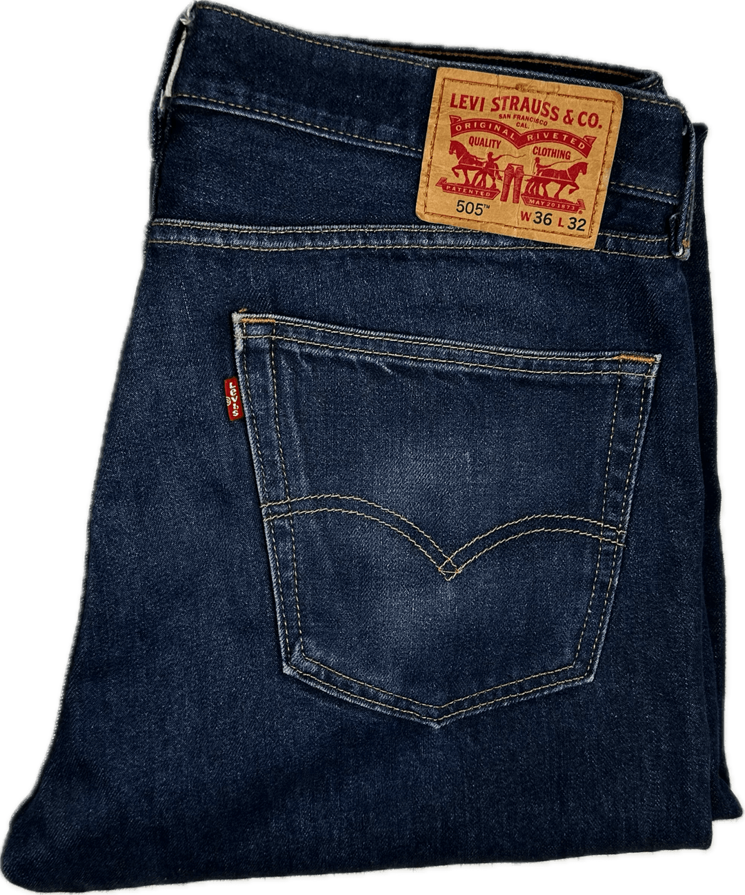 Levis Straight 505 Men's Denim Jeans - Size 36S