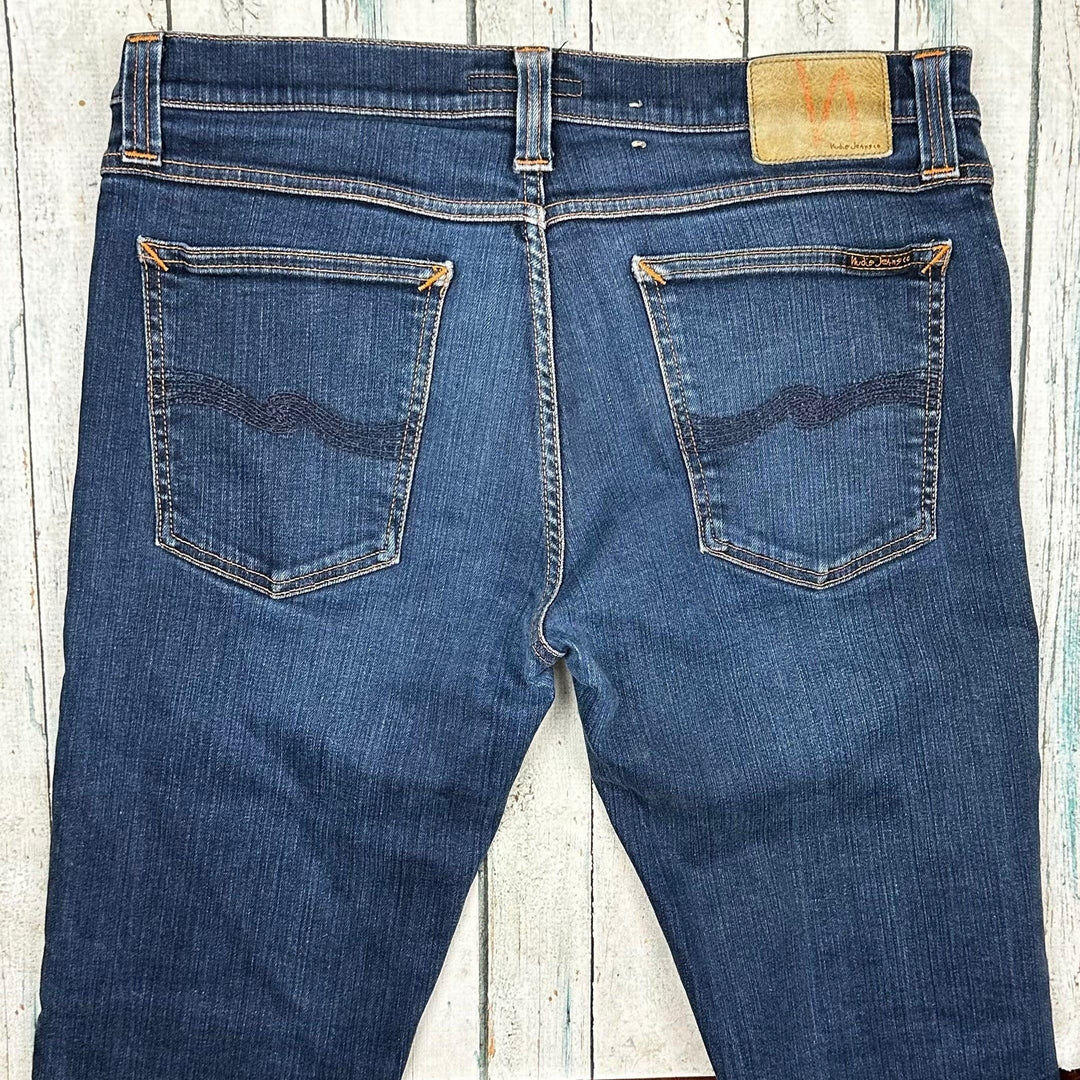 Nudie Slim Fit Blue Wash Denim Jeans- Size 33/34 - Jean Pool