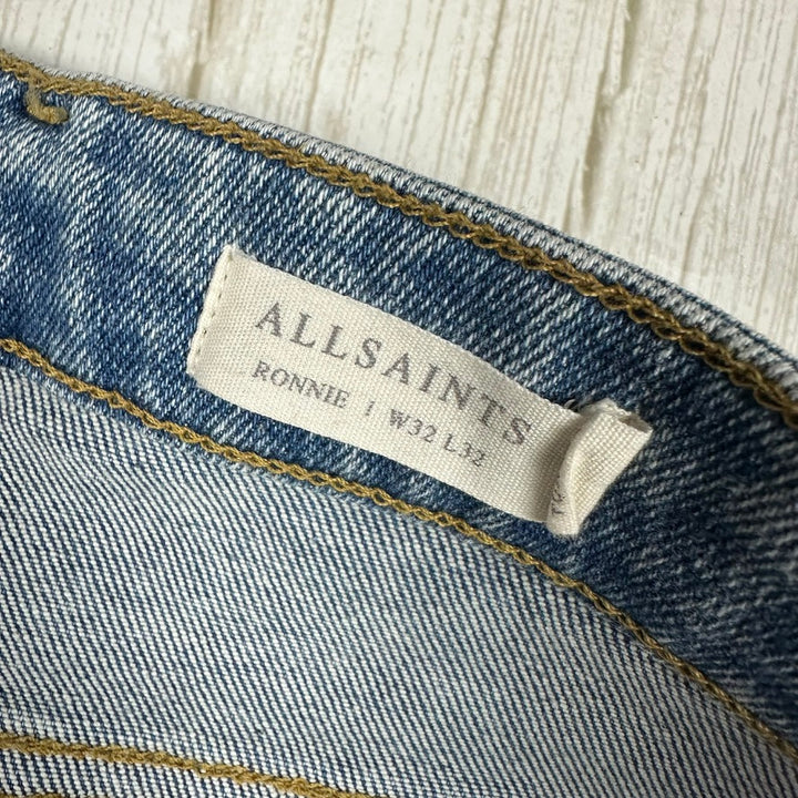 All Saints 'Ronnie' Skinny Denim Jeans -Size 32/32