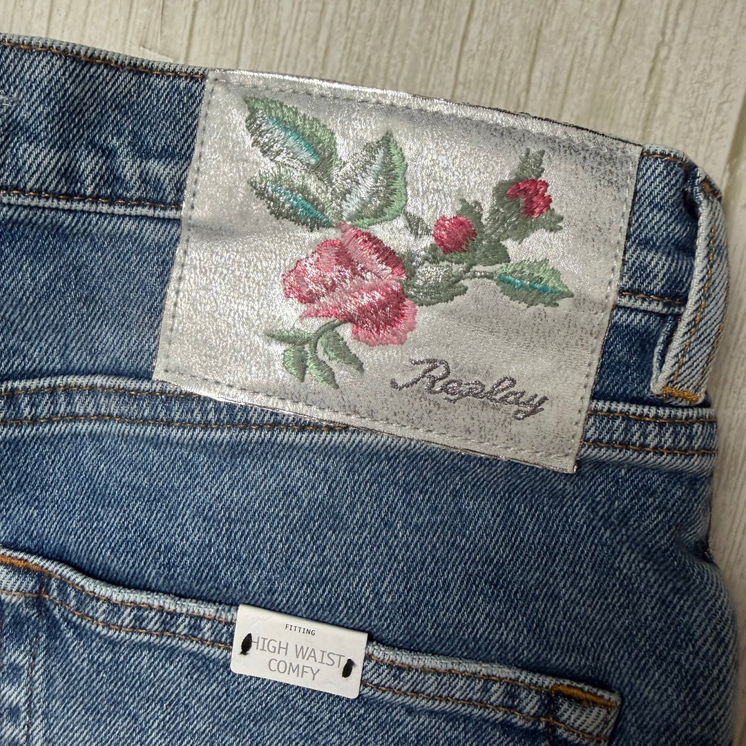 NWT - Replay Italy 'Laelj' Wide Leg High Waist Rose Label Jeans - Size 26/30