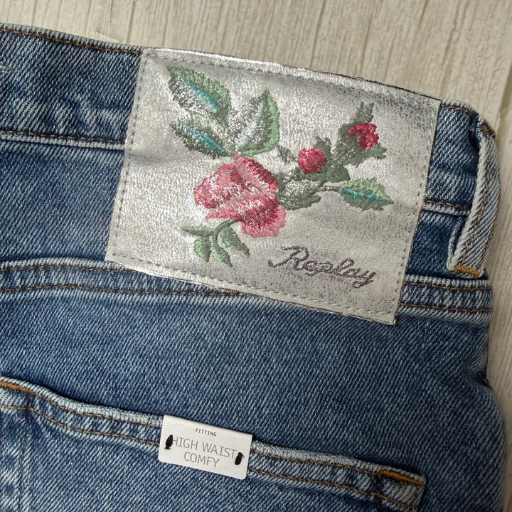 NWT - Replay Italy 'Laelj' Wide Leg High Waist Rose Label Jeans - Size 26/30