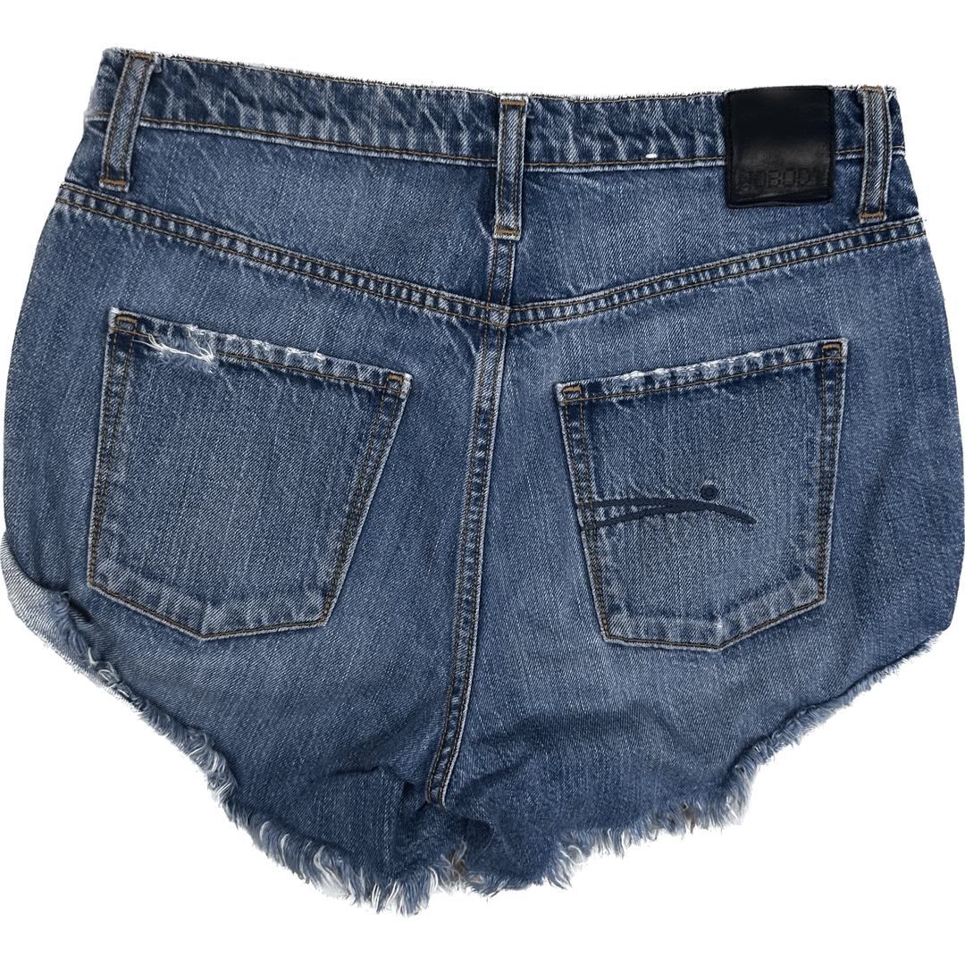 Nobody Distressed 'Boho Short' Relaxed Denim Shorts - Size 24 - Jean Pool