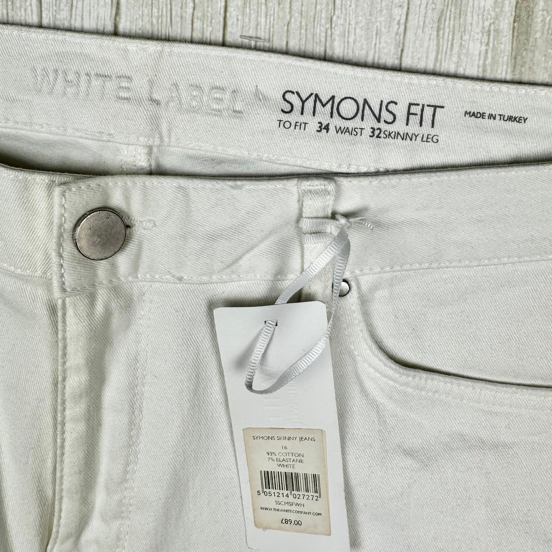 NWT -The White Company UK White 'Symons' Skinny- Size 34