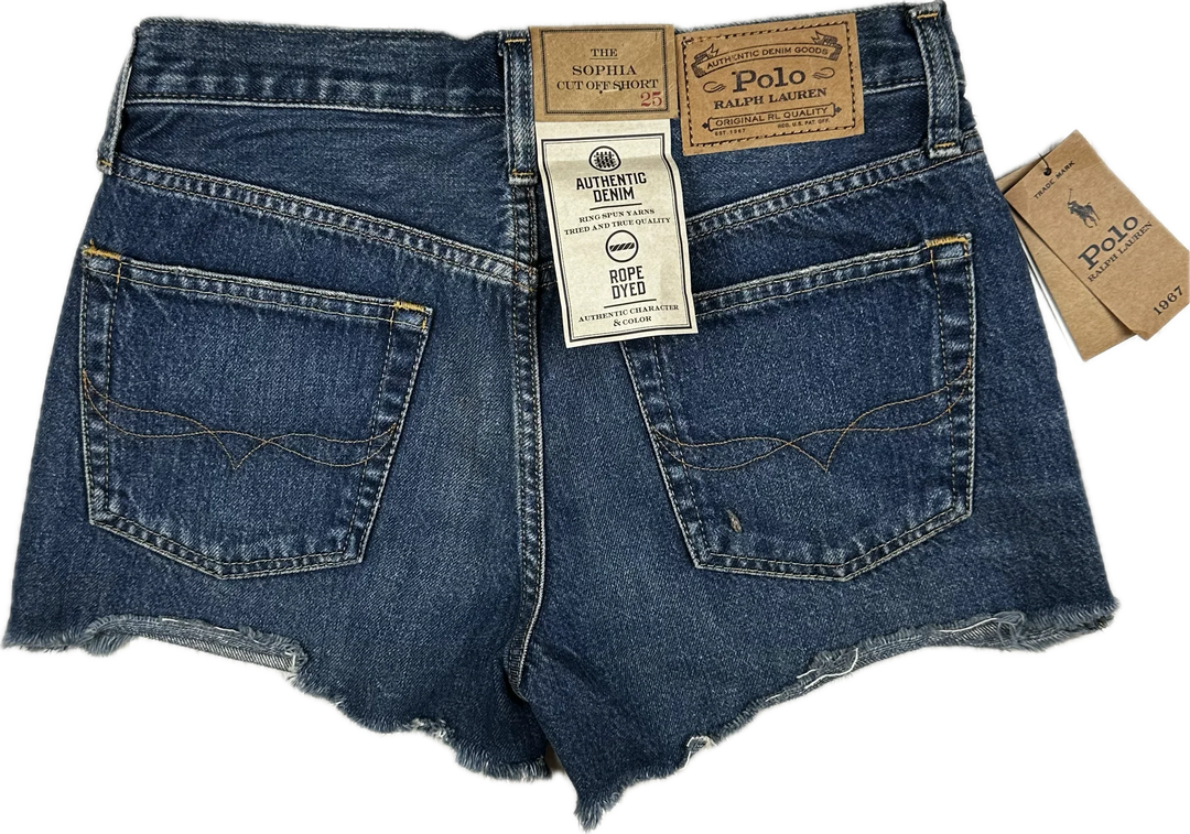 NWT- Ralph Lauren Polo 'The Sofia' Cut Off Shorts -Size 25