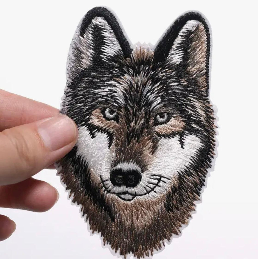 Wolves Head- Embroidered Cloth Patch