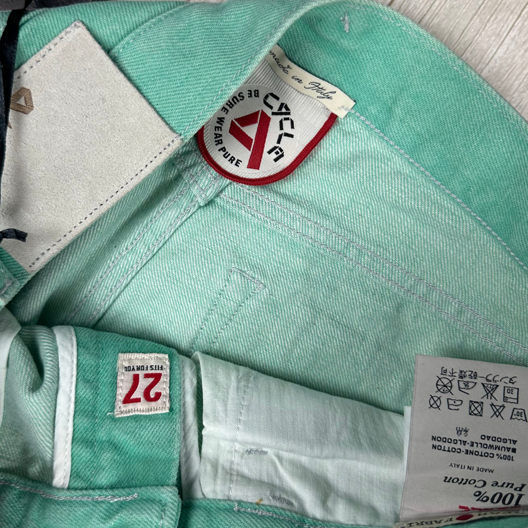 NWT - Ladies  Italian Made Cycle 'Flare' Green Jeans - Size 27