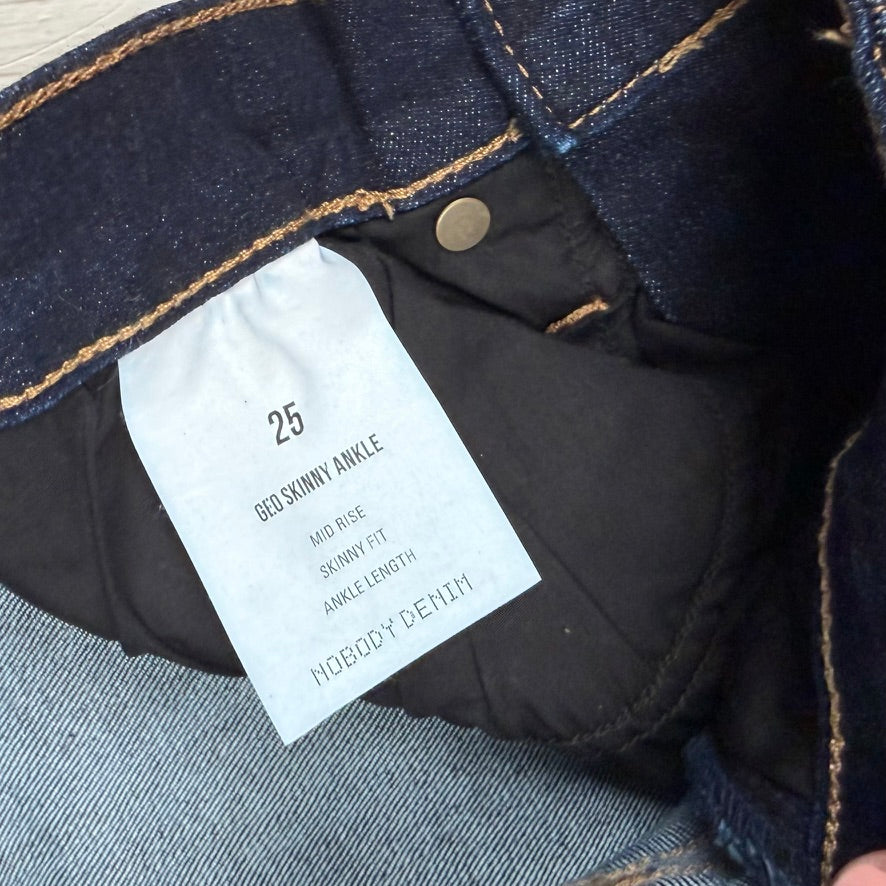 NEW- NOBODY 'Geo Skinny Ankle' Mid Rise Jeans- Size 25