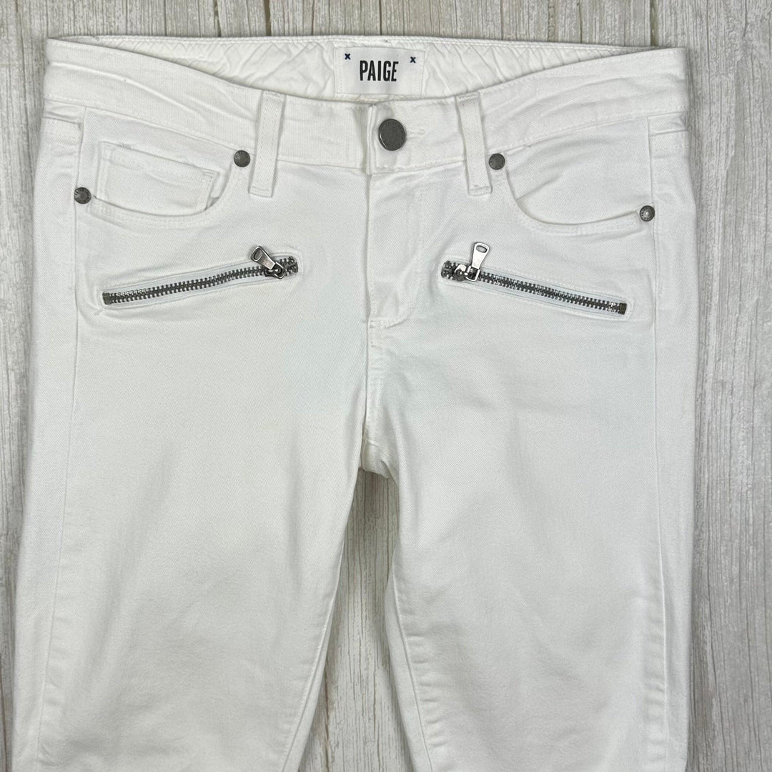 Paige Denim 'Indio Zip' White Jeans- Size 27