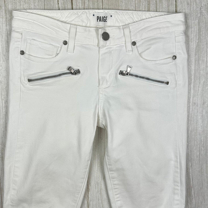 Paige Denim 'Indio Zip' White Jeans- Size 27