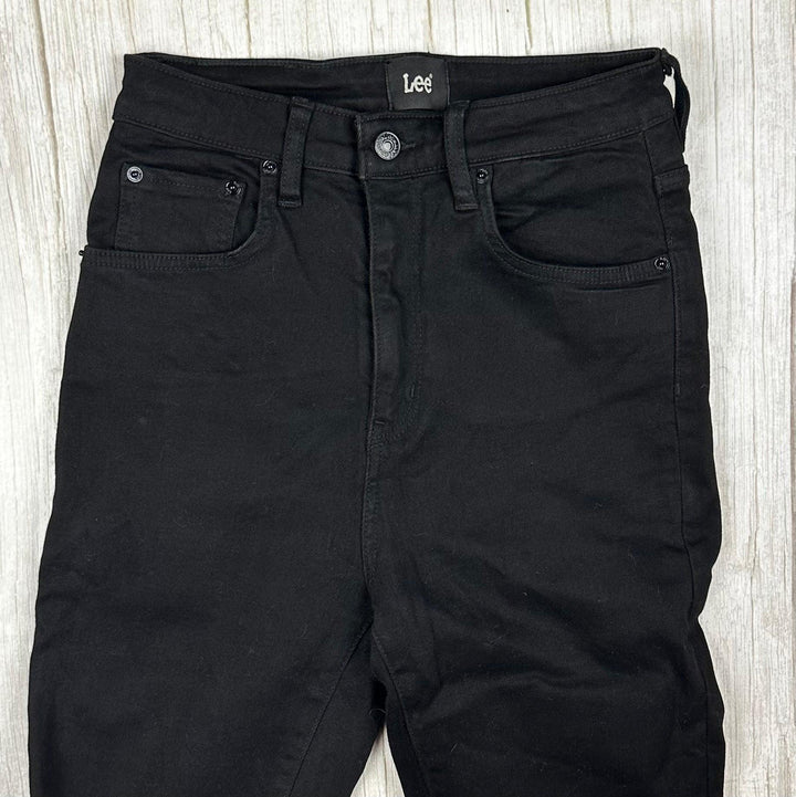 Lee 'High Licks Crop' Black Skinny Jeans - Size 10 - Jean Pool