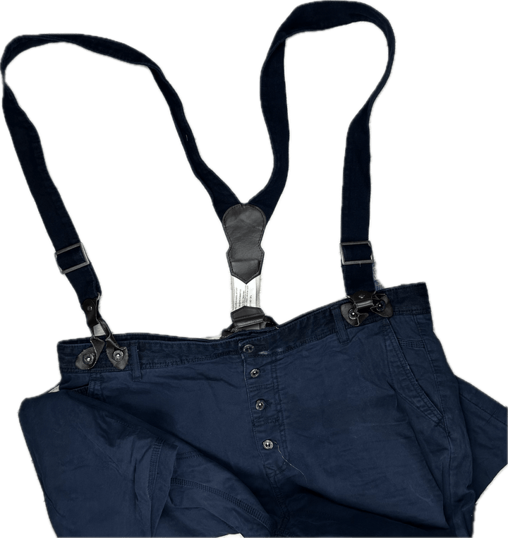 Pull & Bear Suspender Navy Lumberjack Jeans - Size 40