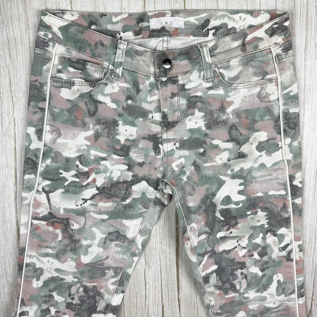 IRO France Ladies Pastel Camo Print Slim Fit Jeans- Size 27