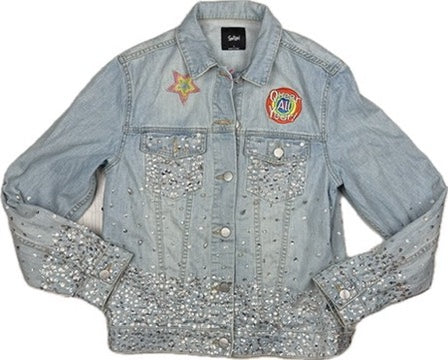 So Gay! Denim & Sequin "Queer all Year" Denim Jacket - Size S