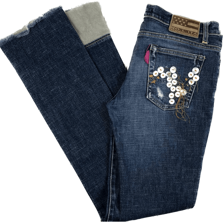 Nolita - Stunning Embellished Button Pocket Jeans -Size 26 - Jean Pool