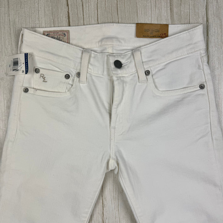NWT- Polo Ralph Lauren Ladies 'Tompkins Skinny ' White Jeans -Size 25