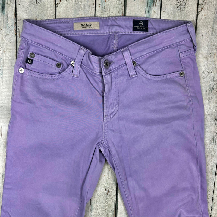 AG Adriano Goldschmied 'The Stilt' Lavender Cigarette Leg Jeans- Size 25R - Jean Pool