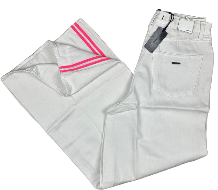 NWT- Made in Tomboy 'Margherita' High Rise Wide Leg Stripe Side Jeans - Size 28